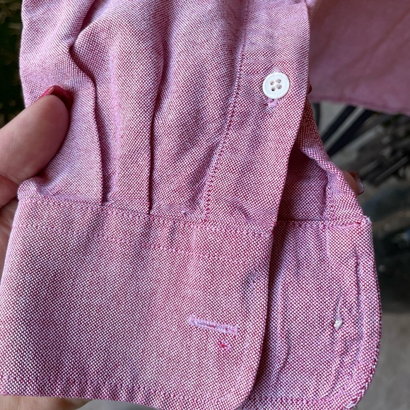 Saturdays Surf NYC Boucle Oxford Long Sleeve Button Front Cotton Shirt Red Small - Picture 11 of 15